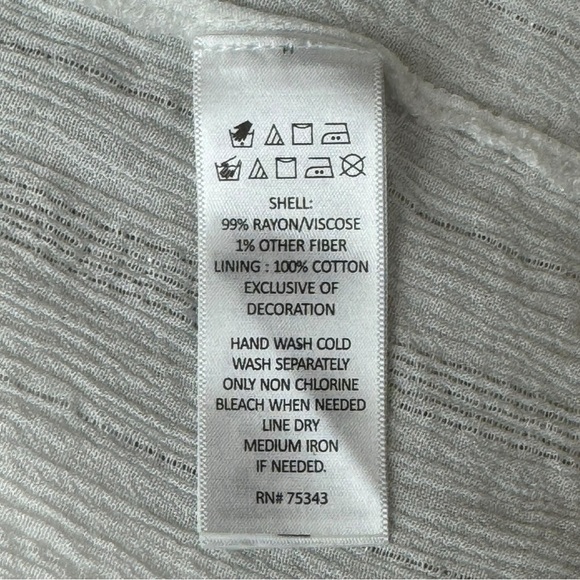 Rachel Zoe White Flower Embroidered Boho Peasant Baby Doll Top Size M - Picture 8 of 9